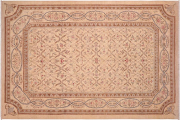 handmade Transitional Kafkaz Chobi Ziegler Beige Brown Hand Knotted RECTANGLE 100% WOOL area rug 6 x 9